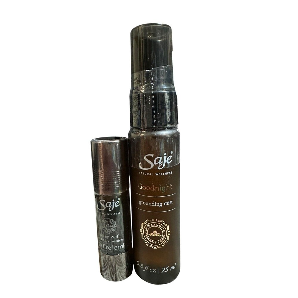 SAJE NATURAL WELLNESS Goodnight Grounding Mist .8oz/25ml + Sleep Well Oil .02oz